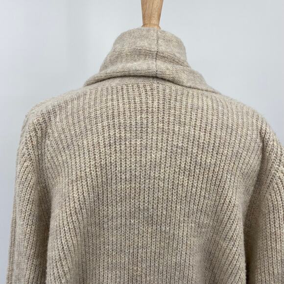 Rachel Parcell Oversize Cardigan Sweater Shawl Collar Bishop Sleeve Beige XS - Picture 7 of 9